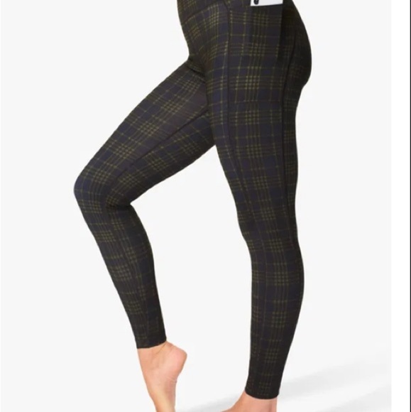 Sweaty Betty Small Super Sculpt Pocket Leggings Green Plaid Full Length - Picture 10 of 10